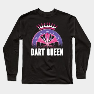 Darts Queen Funny Darts Women Long Sleeve T-Shirt